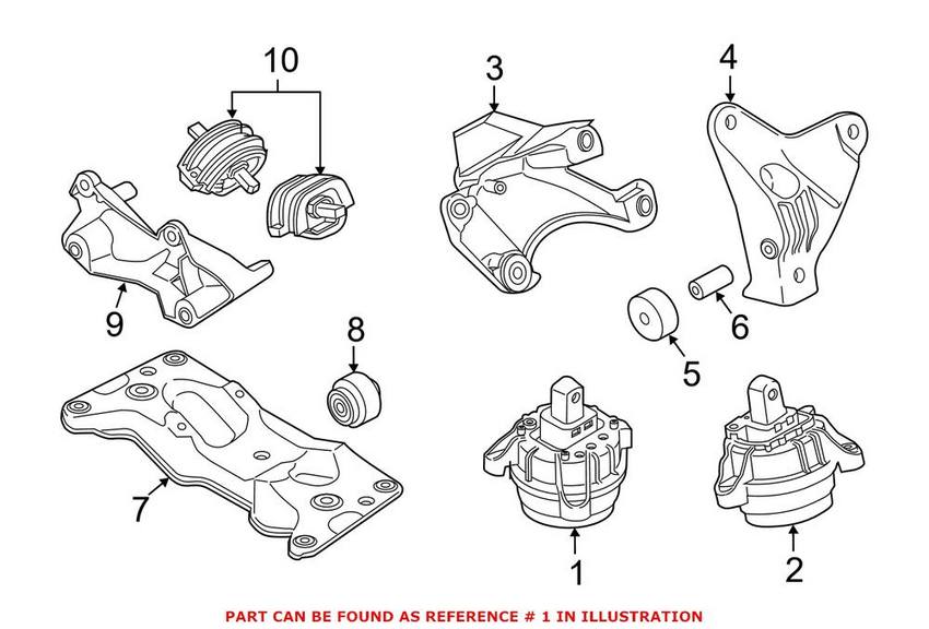 BMW Engine Mount - Passenger Side 22116786528